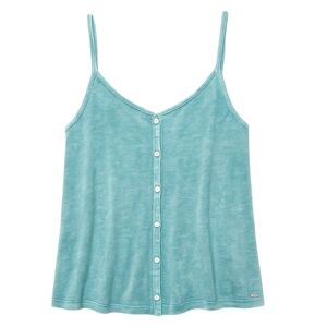 American Eagle Soft & Sexy Button Tank Top S Blue Vintage Wash Flowy Coastal